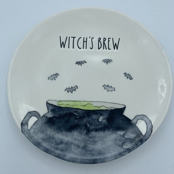 Rae Dunn Halloween 6" Plates Set of 2 “Hocus Pocus & Witch’s Brew” - Picture 4 of 5